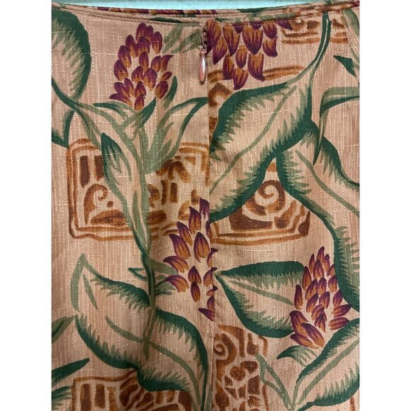 Tommy Bahama Women's Silk Tropical Floral Brown Short Skirt Cruise Beach Size 8 - Picture 3 of 8